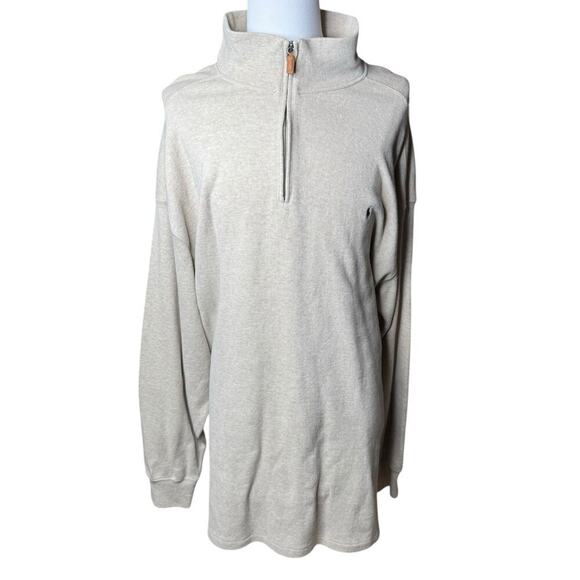 Ralph Lauren Polo 3XLT Oatmeal Quarter Zip Pullover 100% Cotton Sweater - Picture 1 of 7